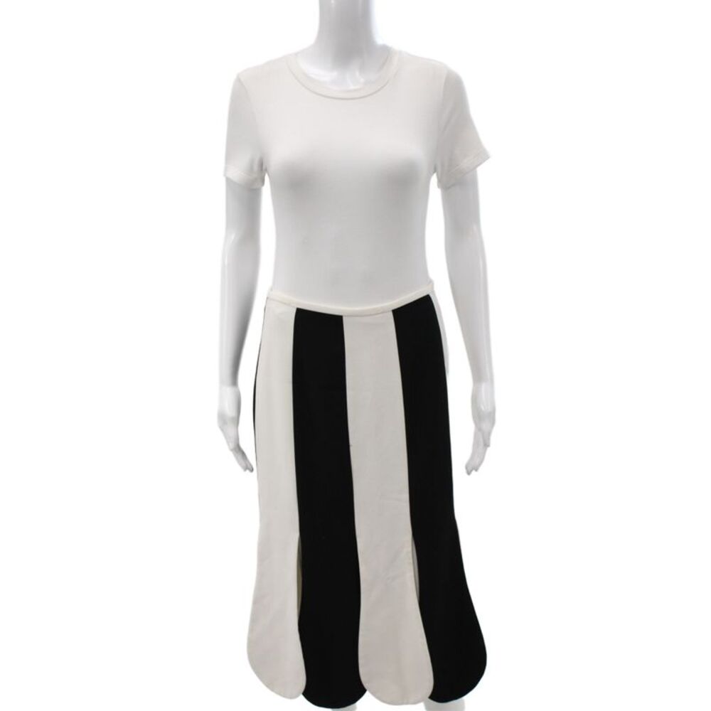 Victoria Beckham For Target Women Black Striped Trumpet Skirt Size 6